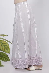 Lilac Stripes Hand Block Printed Cotton Palazzo image 3