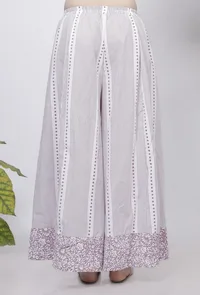 Lilac Stripes Hand Block Printed Cotton Palazzo image 4