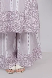 Lilac Stripes Hand Block Printed Cotton Palazzo image 5