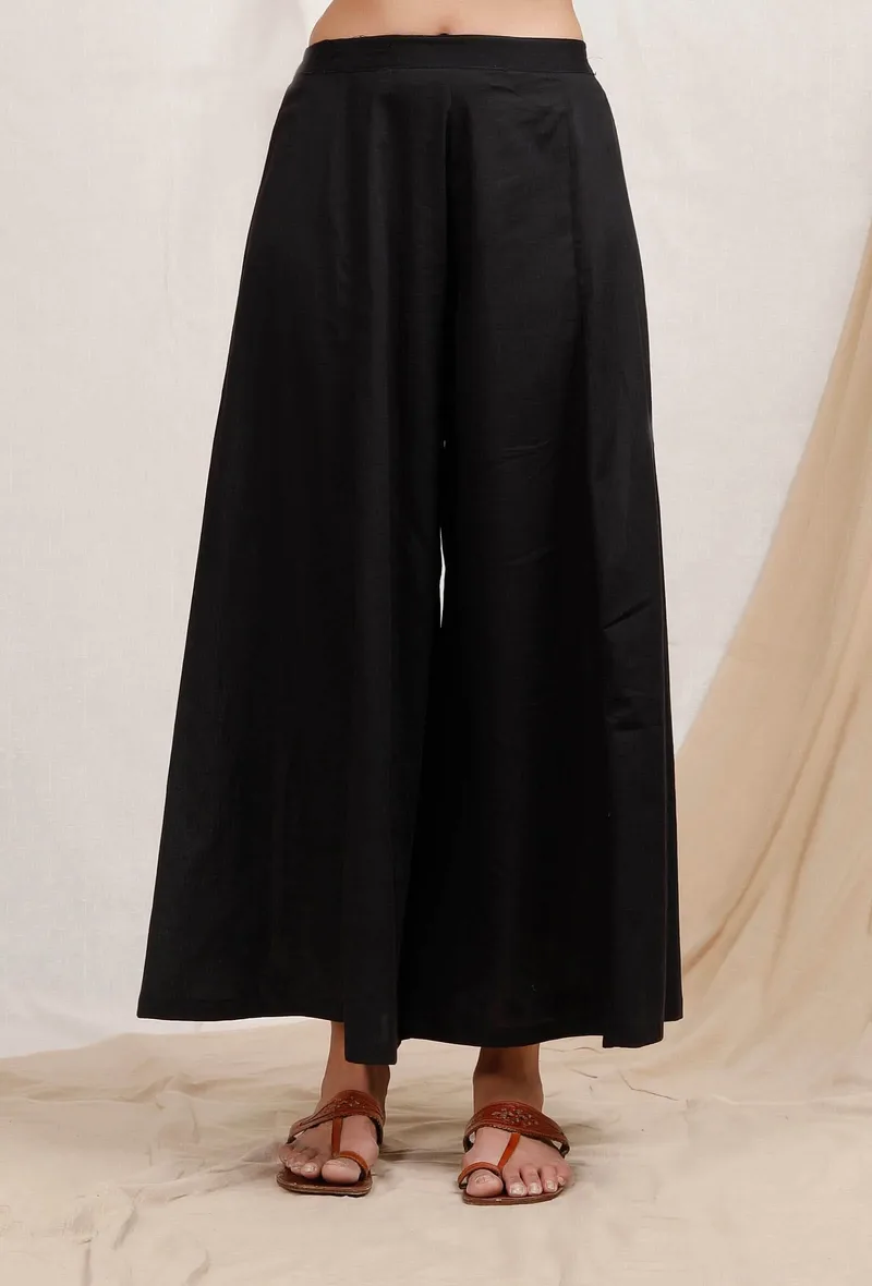 Black Cotton Palazzos