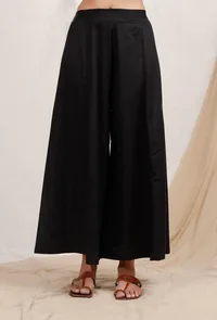 Black Cotton Palazzos image 1