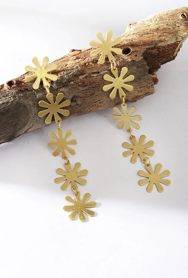 Golden Bloom Drop Earrings