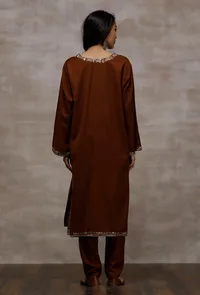 Brown Pure Woollen Phiran image 4