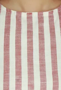 Rose & Ivory Striped Asymmetric Cotton Viscose Top image 5