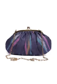 Violet Ikat Contrast Clutch image 2
