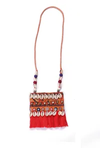 Tangerine Orange Thread Kutch Choker image 2