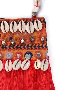 Tangerine Orange Thread Kutch Choker image 4