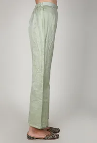 Sea Green Chanderi Palazzo With Zari Embroidery image 2