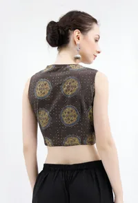 Mustard & White Ikat South Cotton Saree image 4