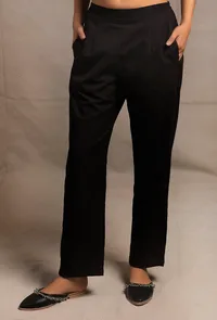 Black Straight Fit Pants image 3
