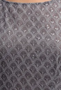 Anchor Grey Boat Neck Front Slit Kurta image 5