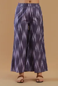 Set of 2: Purple Ikat Cotton Wrap-Style Sleeveless Kurta Set image 4