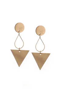 Kiara Triangle Ualr Brass Earrings image 3