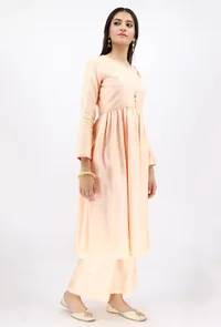 Plan Peach Chanderi Dress image 3