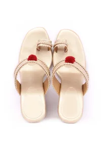 Golden Cruelty-Free Leather Heeled Sandals image 2