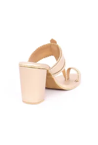 Golden Cruelty-Free Leather Heeled Sandals image 6