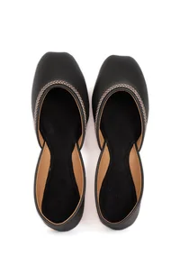 Black Chandini Braided Juttis image 1