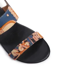 Black Kalamkari Tie Up Flats image 3