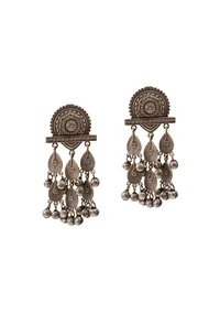 Dual Cascade Silver Earrings image 2