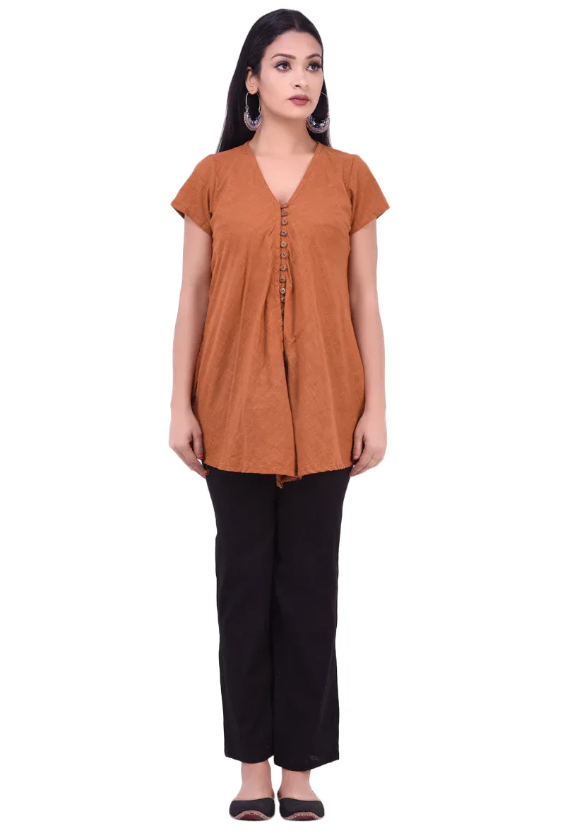 Orange Pure Cotton Kurta