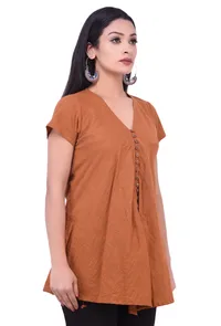 Orange Pure Cotton Kurta image 2