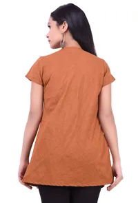 Orange Pure Cotton Kurta image 4