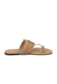 Camel Brown Cruelty free Leather inspired Kolhapuri image 5