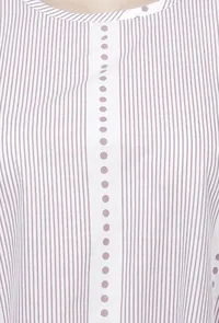 Lilac Asymmetrical Stripes Hand-Block Printed Cotton Kurta image 5