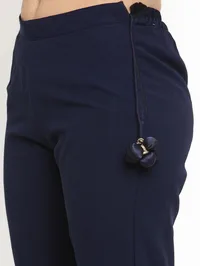 Navy Blue Sharara With Parsi Embroidery image 6