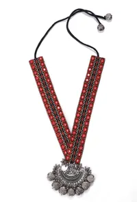 Red Kutch V Neck Necklace image 2