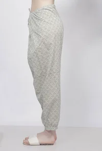 Sage Green Floral Hand-Block Printed Cotton Dhoti image 3