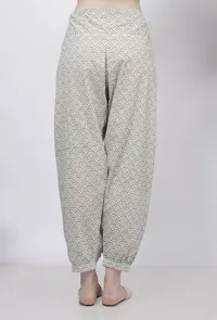 Sage Green Floral Hand-Block Printed Cotton Dhoti image 4