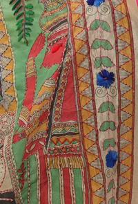 Aarna hand embroidered kantha silk dupatta image 4