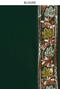 Embroidered Multicolor Georgette Saree with Unstitched Blouse image 3