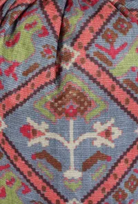 Kashvi Blue, Coral & Multi Silk Patola Print Potli With Tassels image 6