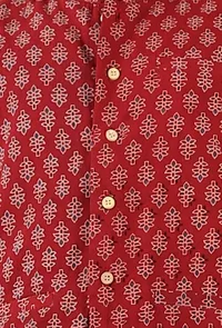 Orian Madder Red Ajrakh Print Cotton Nehru Jacket image 5