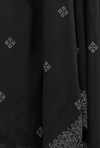 Black and White Buti Hand Block Printed Kota Dupatta image 5