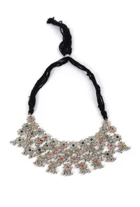 Lightweight Afghani Oxidized Stone Work Jaal Choker Necklace image 2