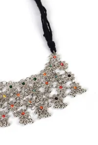 Lightweight Afghani Oxidized Stone Work Jaal Choker Necklace image 3