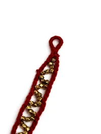 Set Of 2- Alina Red Thread German Silver Anklets image 4