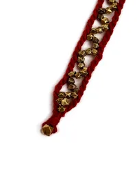 Set Of 2- Alina Red Thread German Silver Anklets image 5