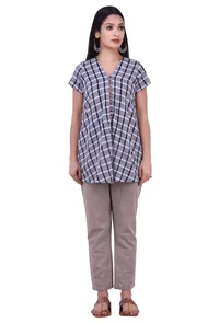 Grey Gamcha Cotton Top image 1