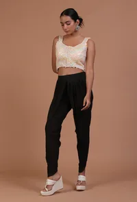 Off White Color Cotton Sitara work Blouse image 3