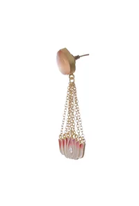 Pastel Pink Ombre Gold Chain Earrings image 3