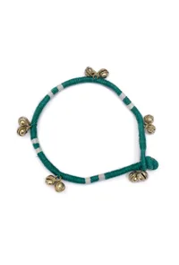 Set of 2: Emerald Green Tribal Anklet image 2