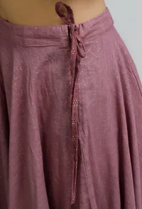 Onion-Pink Hand-Block Printed Long Skirt image 4