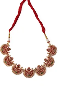 Handcrafted Antique Kemp Choker And Chand Jhumka Set image 4
