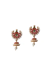 Handcrafted Antique Kemp Choker And Chand Jhumka Set image 6