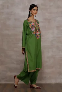 Mehreen Green Woollen Kurta image 3