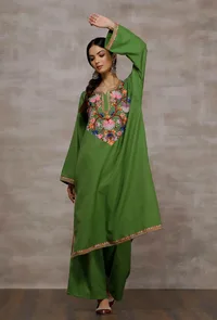 Mehreen Green Woollen Kurta image 4